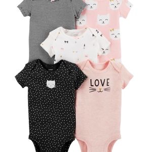 5-Pack Kitty Original Bodysuits Pink